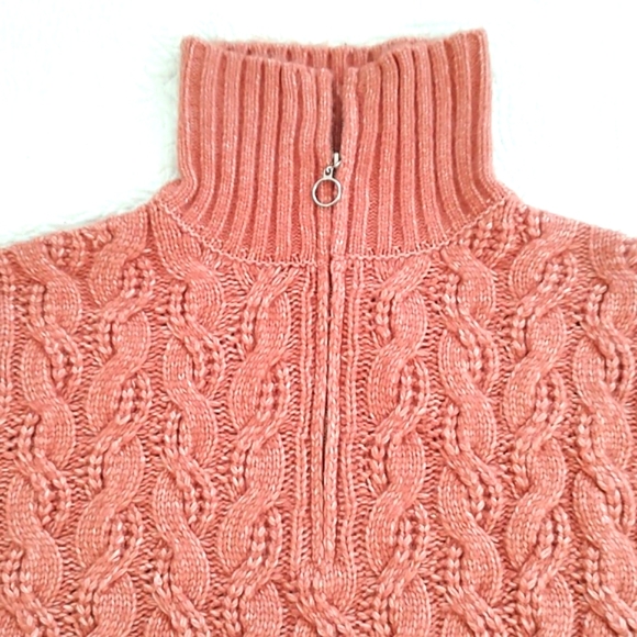 Sincerely Jules Soft Cable Knit 1/4 Zip Front Mock Neck Sweater/ Size L (NWT) - Picture 2 of 10